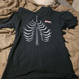 Black Skeleton  T-Shirt Adult Size L